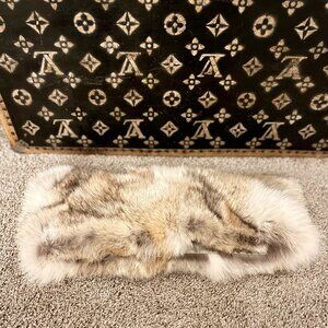 Michael Kors Faux Fur Scarf in Brown and Cream